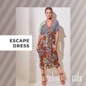 CAbi Escape Dress kimono caftan style 5952 dress Size Medium M 2 in 1 dress